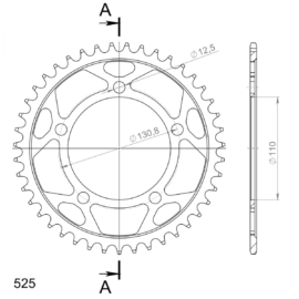 SUPERSPROX STEEL REAR SPROCKET RFE-7:43-BLK
